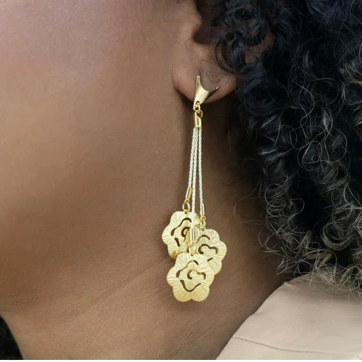 Ethereal Amazonia Roses Cutout Buriti Earrings