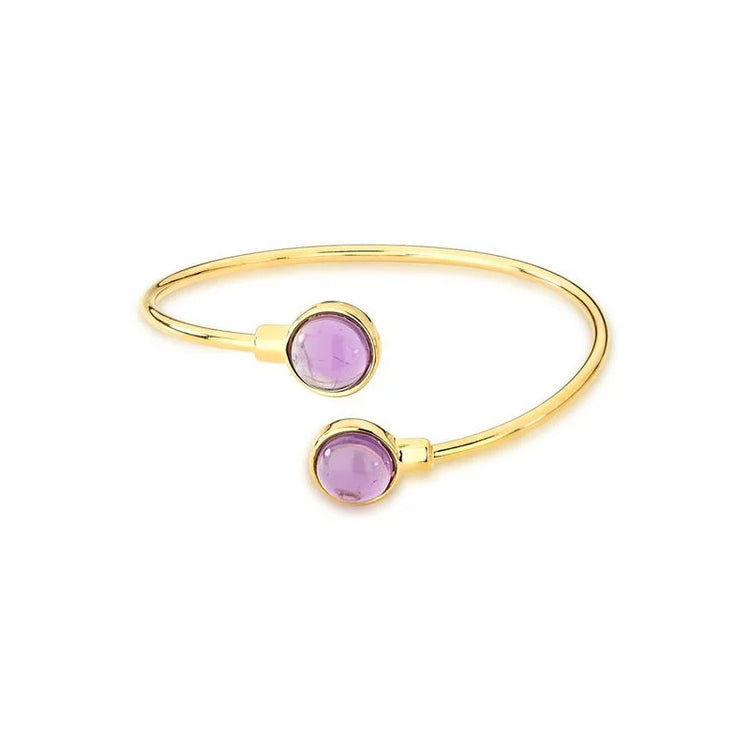 TerraFusion Gems 18k gold plated Affinity Amethyst Cuff Bracelet