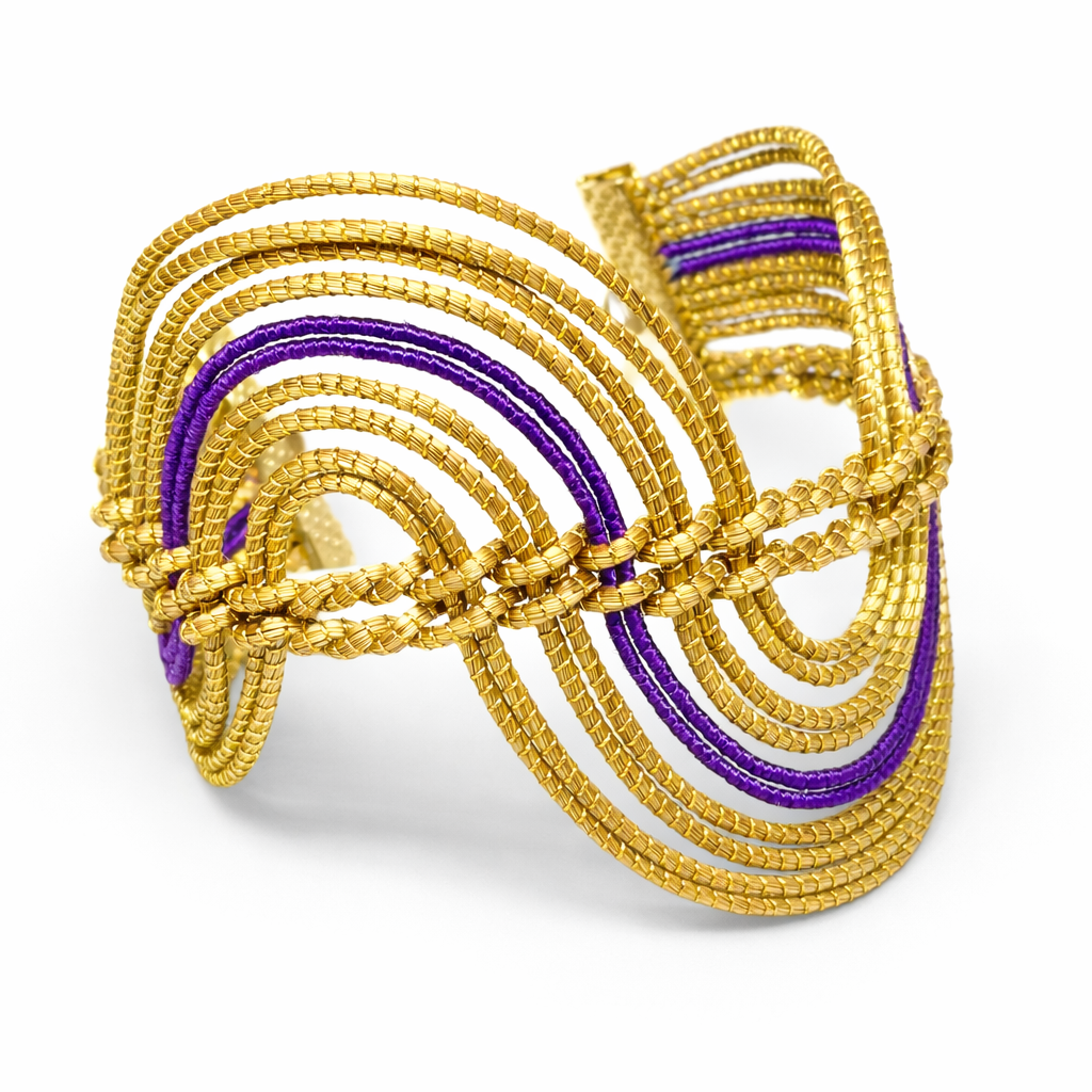 EarthWoven Wave Golden Grass Cuff Bracelet