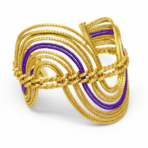 EarthWoven Wave Golden Grass Cuff Bracelet