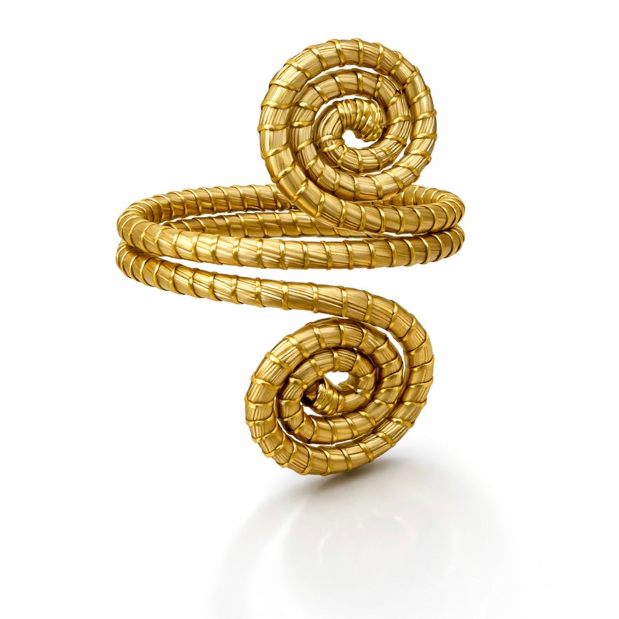 EarthWoven Treasures Spiral Golden Grass Ring | Capim Dourado