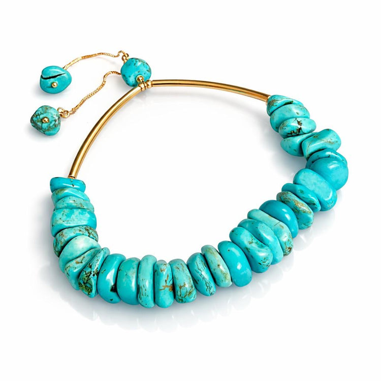 Essentials of Brazil Natural Turquoise Pebble Bracelet