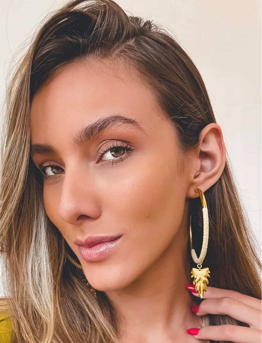 Ethereal Amazonia Leaf Maxi Hoop Earrings