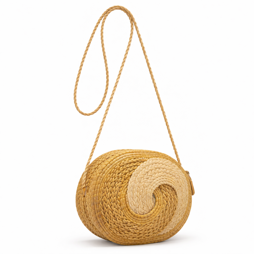 EarthWoven Treasures Golden Grass Crossbody Bag