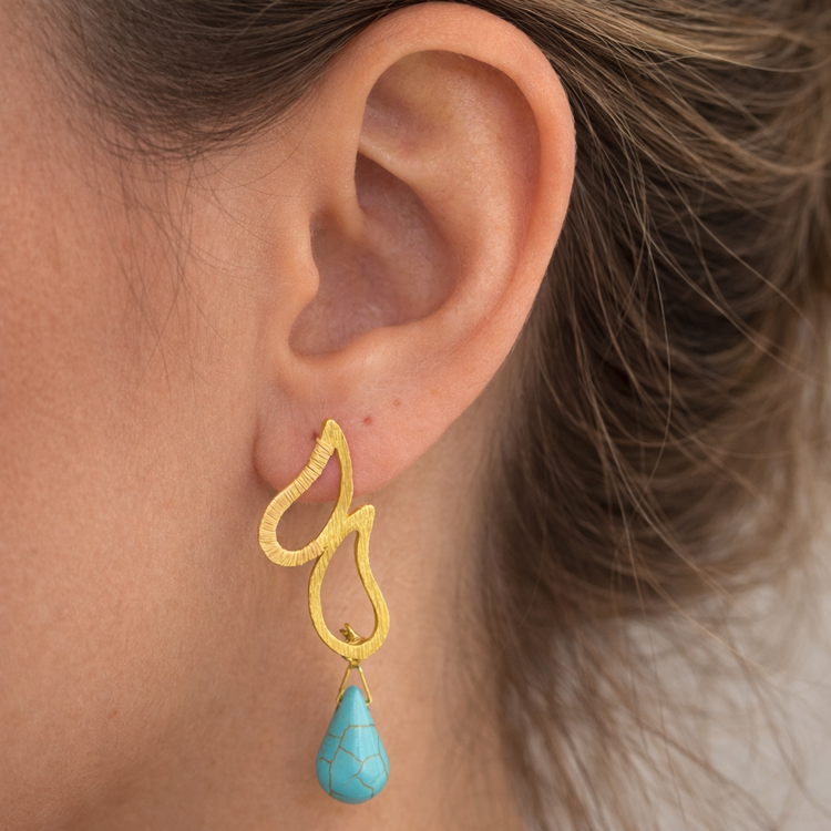 Ethereal Amazonia Turquoise Flow Earrings