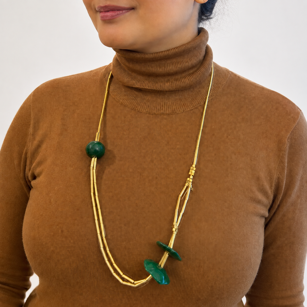 Catarina Concept Ceramic & Brass Long Necklace