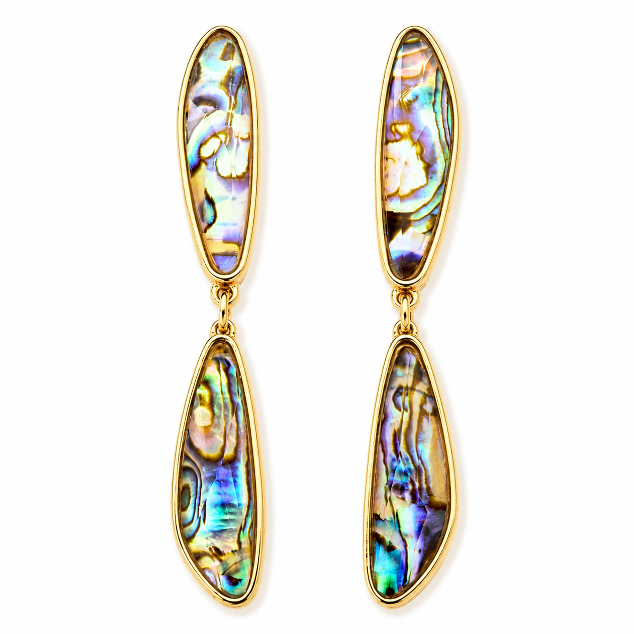 TerraFusion Gems Abalone Horizon Statement Earrings