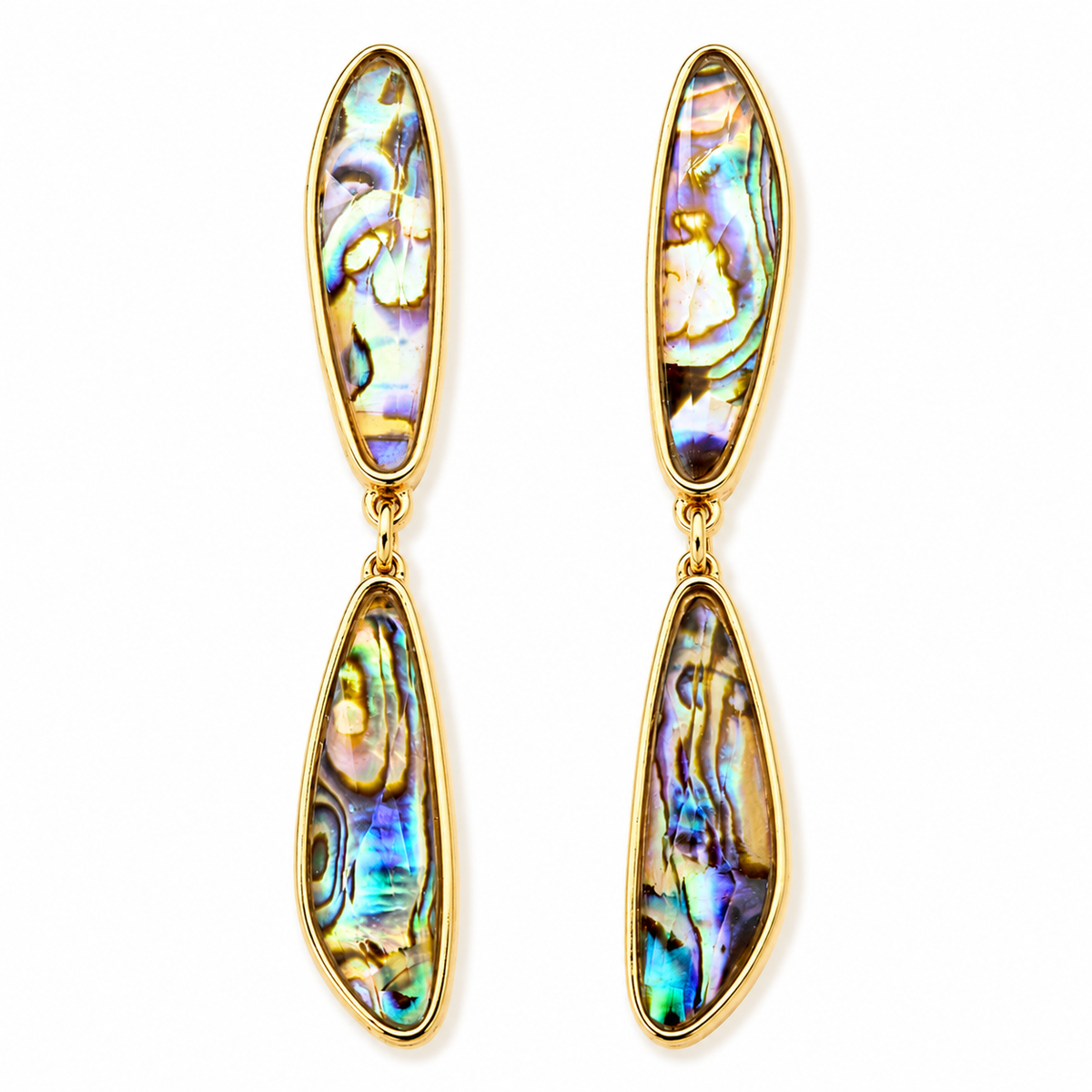 TerraFusion Gems Abalone Horizon Statement Earrings