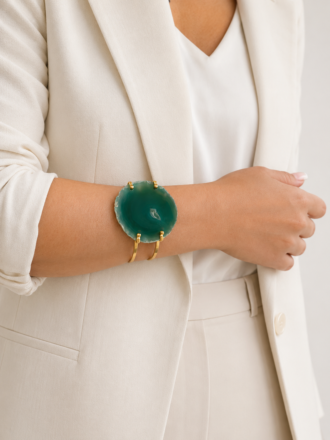 Colours of Brazil Natural Agate Cuff Bracelet