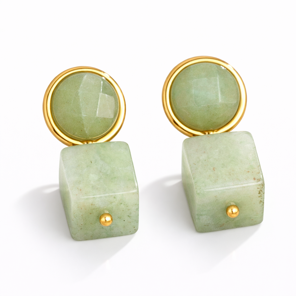 Essentials of Brazil Green Quartz Drop Earrings