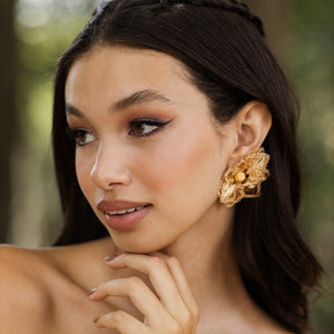 Blooming Beauty Magnolia Crochet Earrings