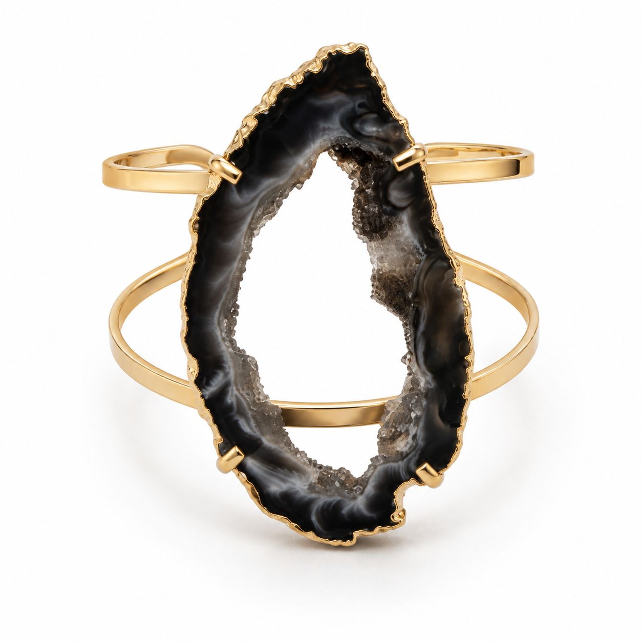 EarthLuxe Treasures Natural Agate Cuff Bracelet