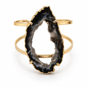 EarthLuxe Treasures Natural Agate Cuff Bracelet