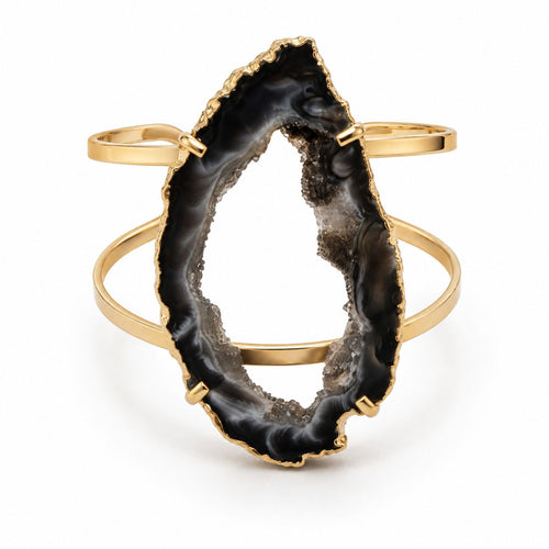 EarthLuxe Treasures Natural Agate Cuff Bracelet