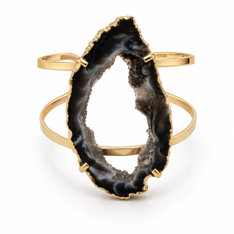 EarthLuxe Treasures Natural Agate Cuff Bracelet