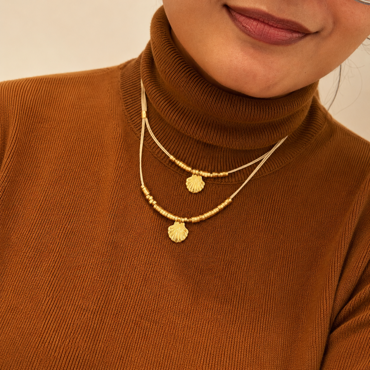 Ethereal Amazonia Sea Essence Layered Buriti Necklace