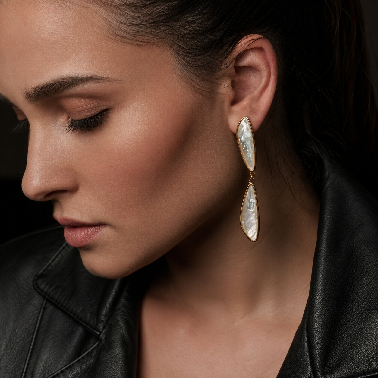 TerraFusion Gems Abalone Horizon Statement Earrings