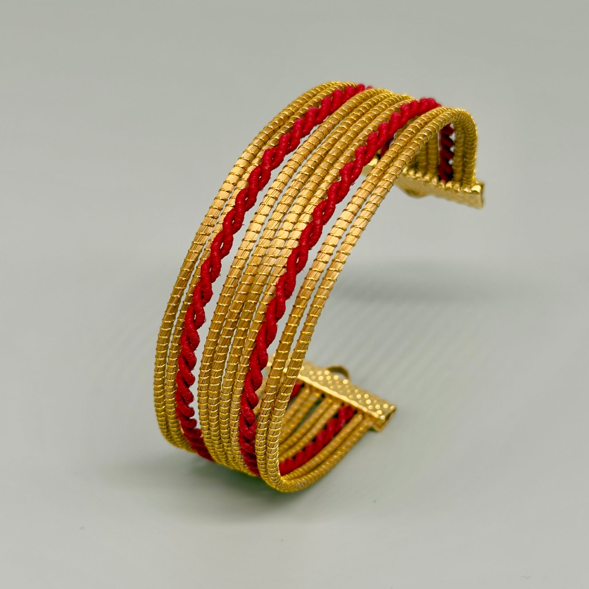 EarthWoven Golden Grass Red Path Cuff Bracelet