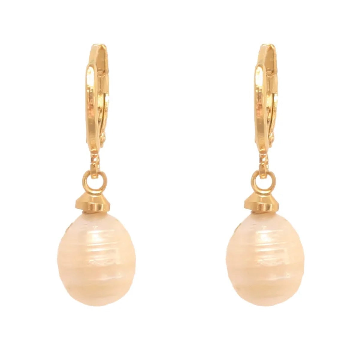 Charm Collection Mini Hoops Leverback Earrings - Freshwater Pearls