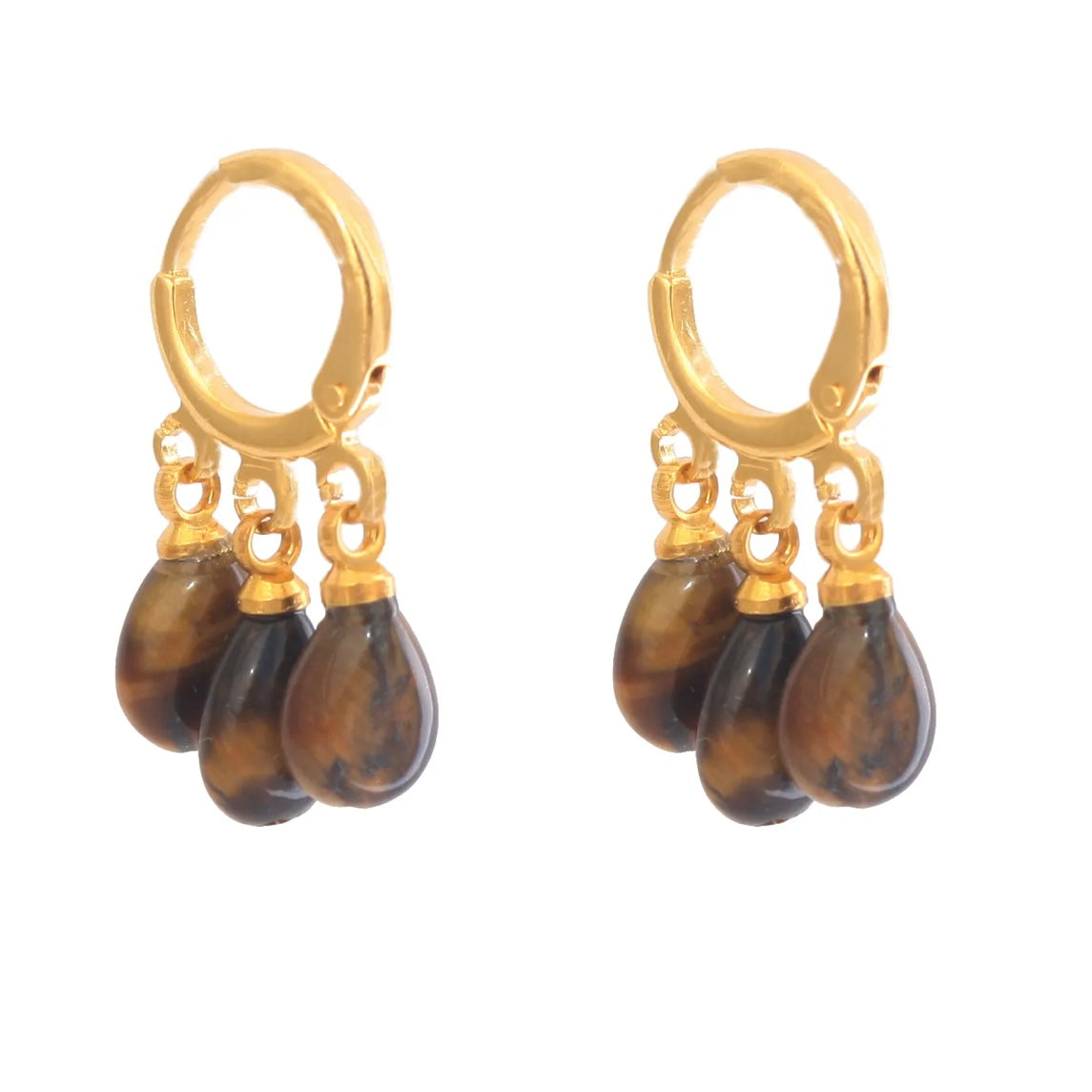 Charm Collection Mini Hoops Leverback Earrings - Natural Stones/Mother of Pearls