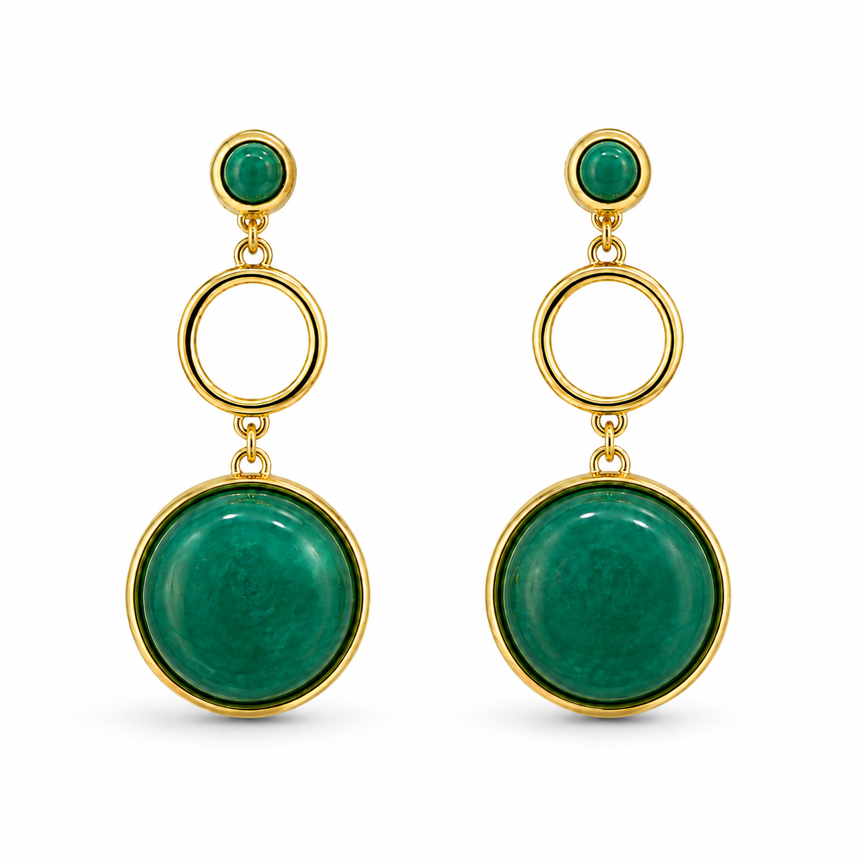 Golden Essence Gemstone Radiance Green  Amazonite Earrings