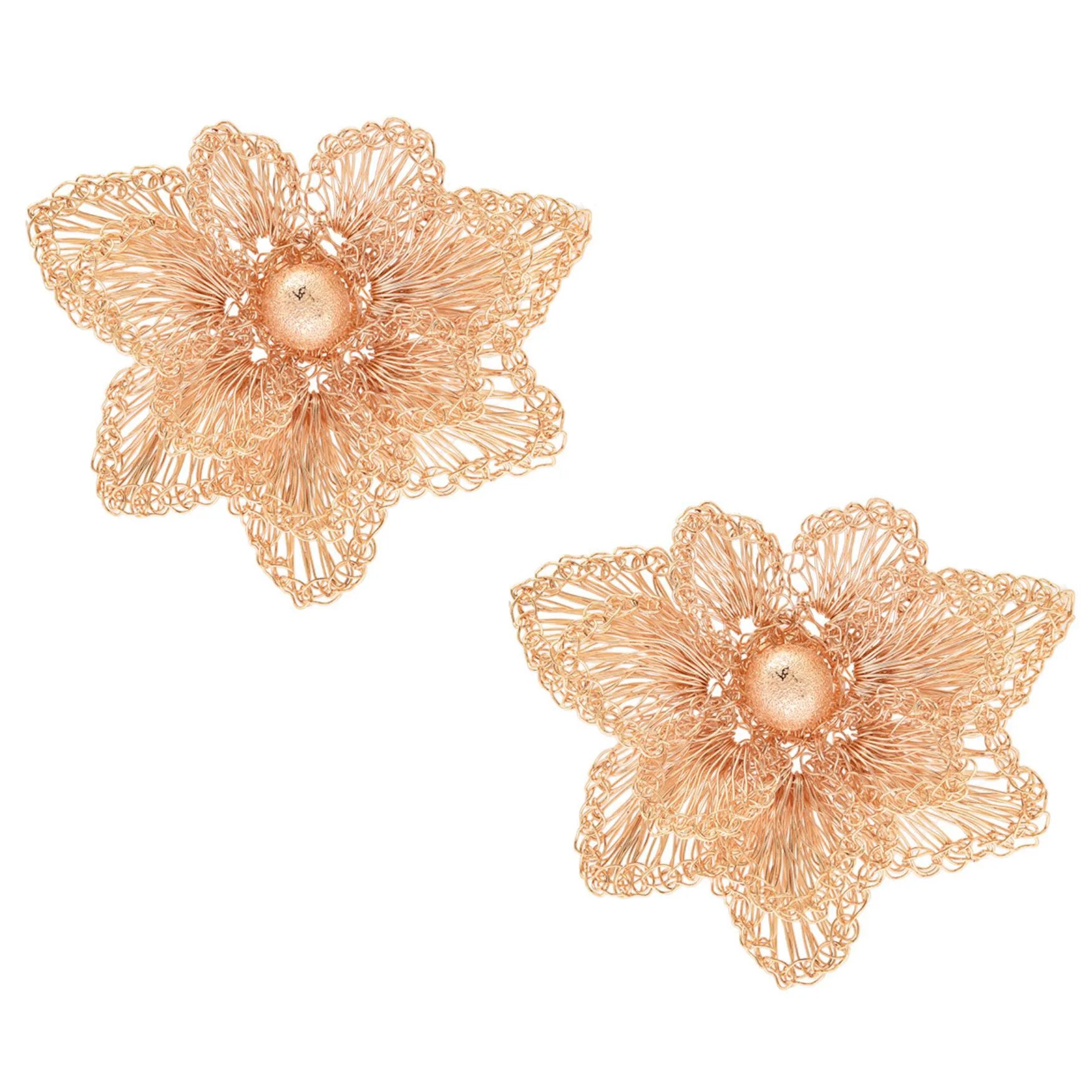 Blooming Beauty Magnolia Crochet Earrings