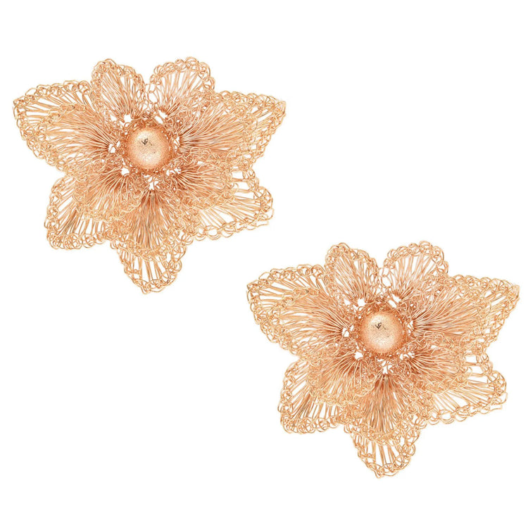 Blooming Beauty Magnolia Crochet Earrings