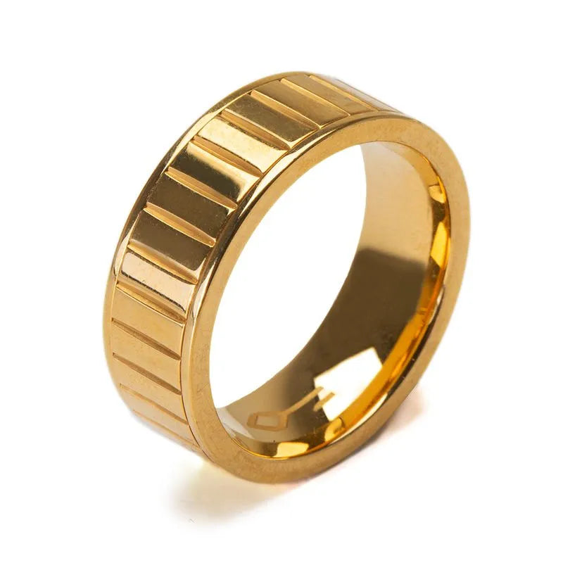 gold golden Stainless Steel ring| Men's ring tiles design 