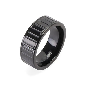 Black Stainless Steel ring| Men's ring tiles design 