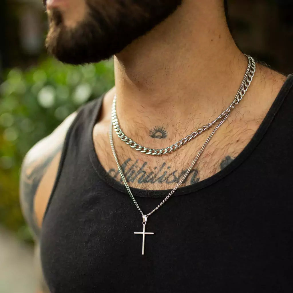 Silver Stainless Steel necklace| Men's Necklace