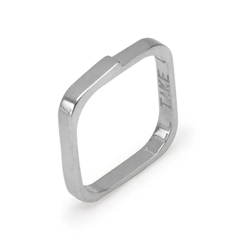 silver 925 Silver  ring| Men's ring square design 