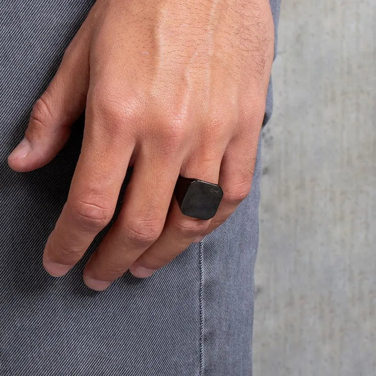 Black Stainless Steel ring| Men's ring design 