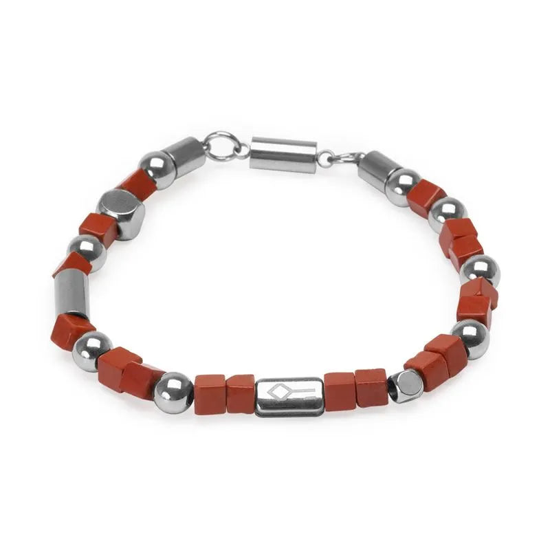 Natural red crimson jasper Stone Bracelet | Men's Bracelet design/ stainless steel 