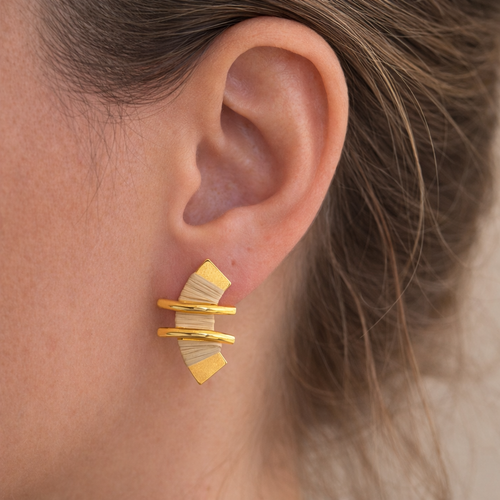 Ethereal Amazonia Modern Buriti Stud Earrings