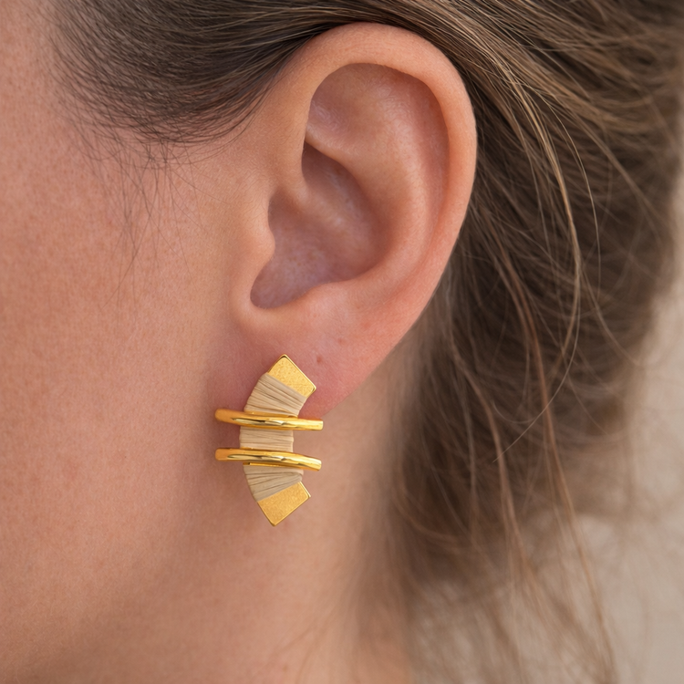 Ethereal Amazonia Modern Buriti Stud Earrings