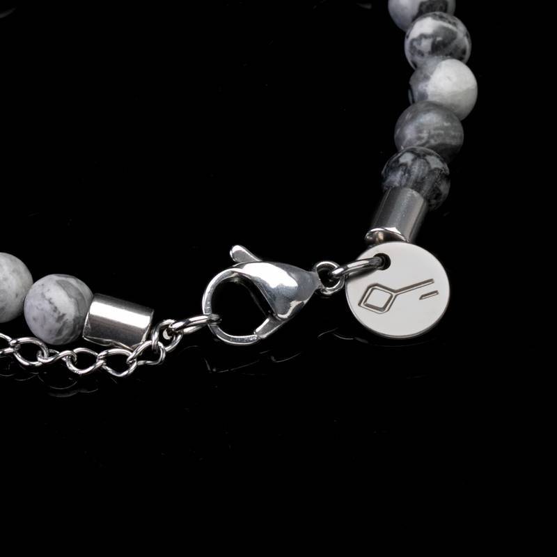 Abblo Natural Silk Stone Grey Bracelet | Men's Bracelet | Key Design