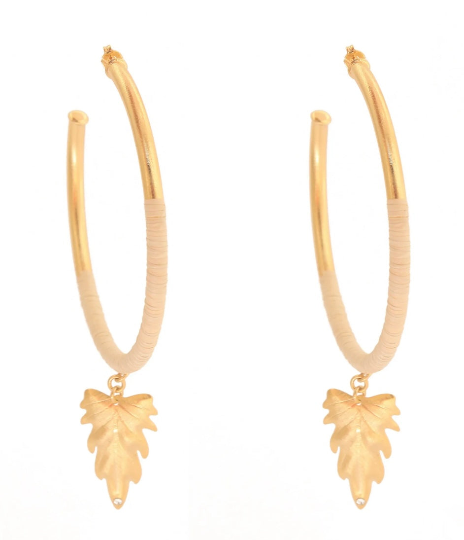 Ethereal Amazonia Leaf Maxi Hoop Earrings