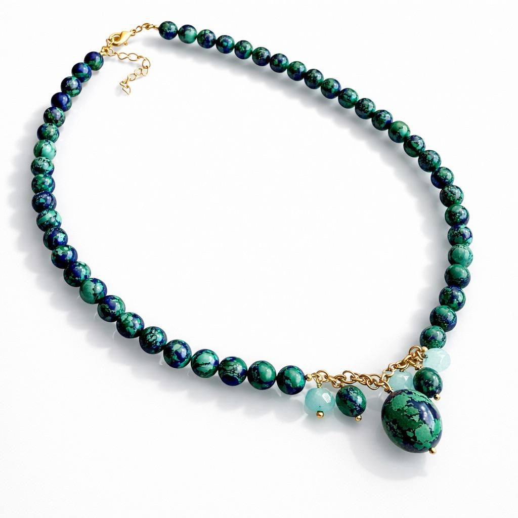 Essentials of Brazil Ocean Chrysocolla & Amazonite Necklace