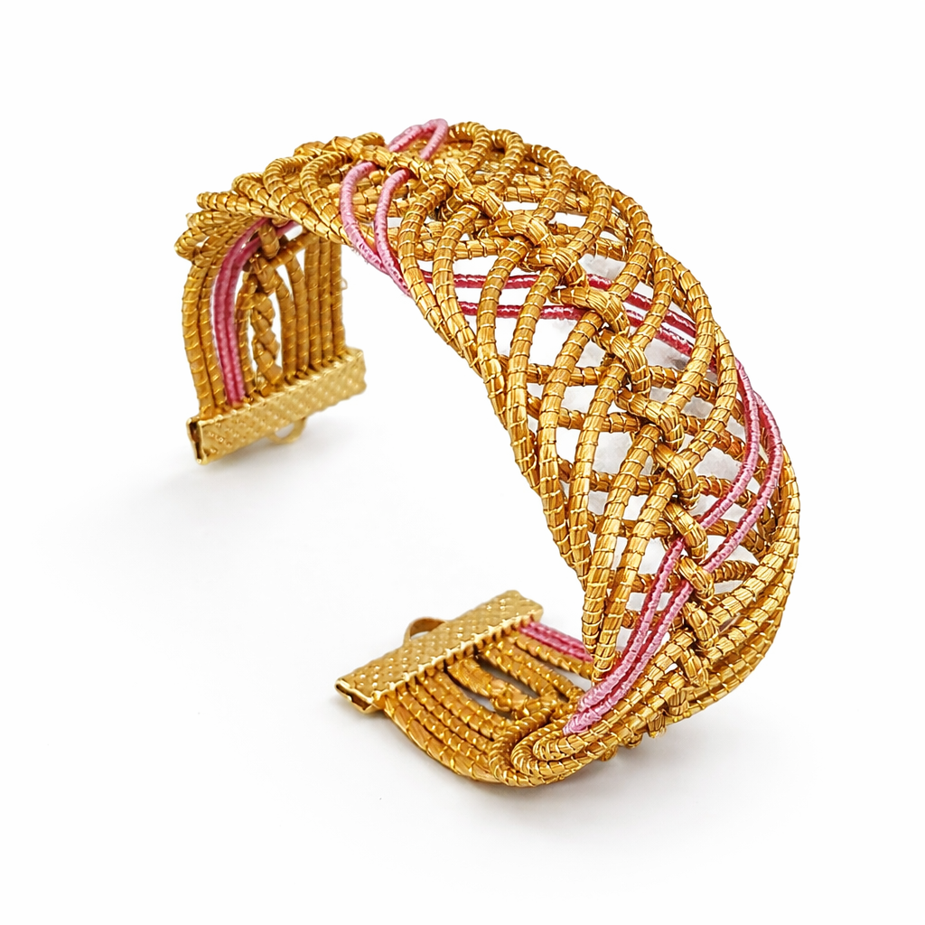 EarthWoven Golden Grass Continued Rhythm Cuff Bracelet