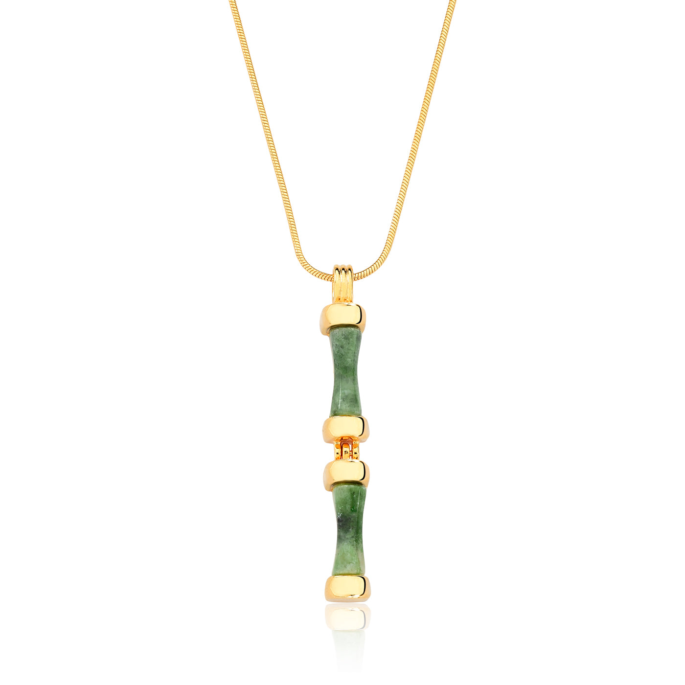 Green Jade Necklace - Bamboo Collection