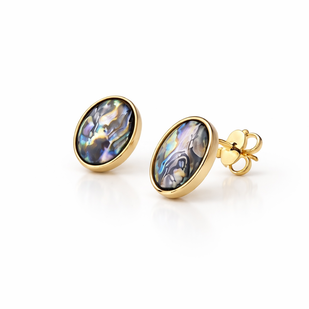 PureNature Ornaments Ocean Light Shell Stud Earrings and Necklace Set
