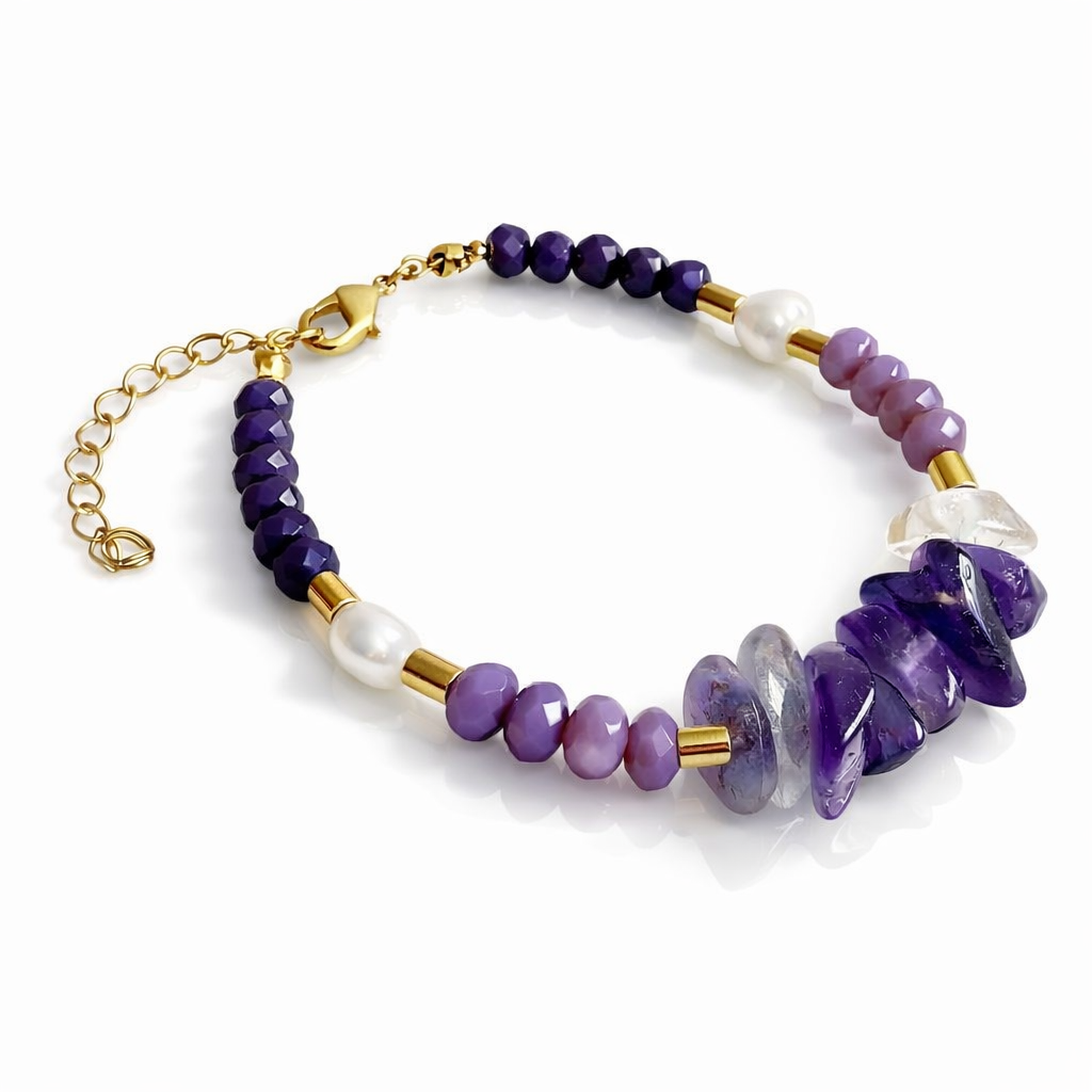 Amethyst and Fresh water pearl bracelet