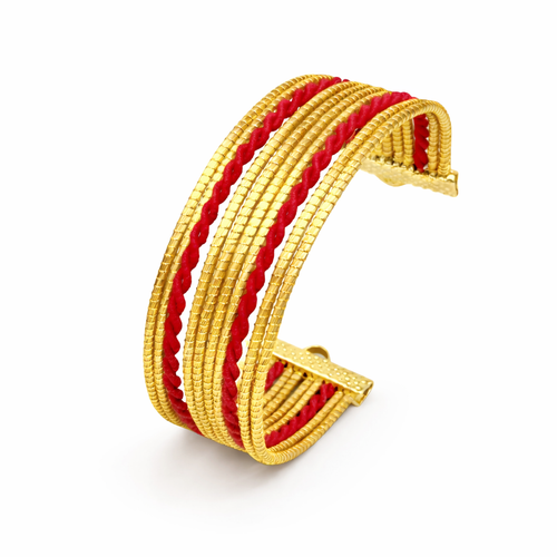 EarthWoven Golden Grass Red Path Cuff Bracelet