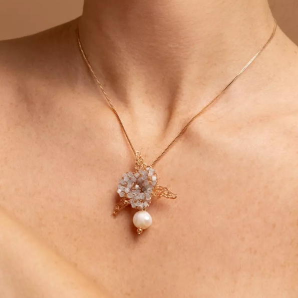 Blooming Beauty 18k Gold Plated Aflorar Crochet Necklace - Treasures of Brazil