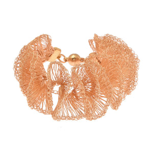 Blooming Beauty 18k Gold Plated  Orquídea Crochet Bracelet - Treasures of Brazil