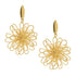 Blooming Beauty 18k Gold Plated Golden Sunflower Wired Earrings - Treasures of Brazil