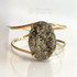 EarthLuxe Treasures Natural Pyrite Cuff Bracelet | Raw Pyrite Stone Bracelet