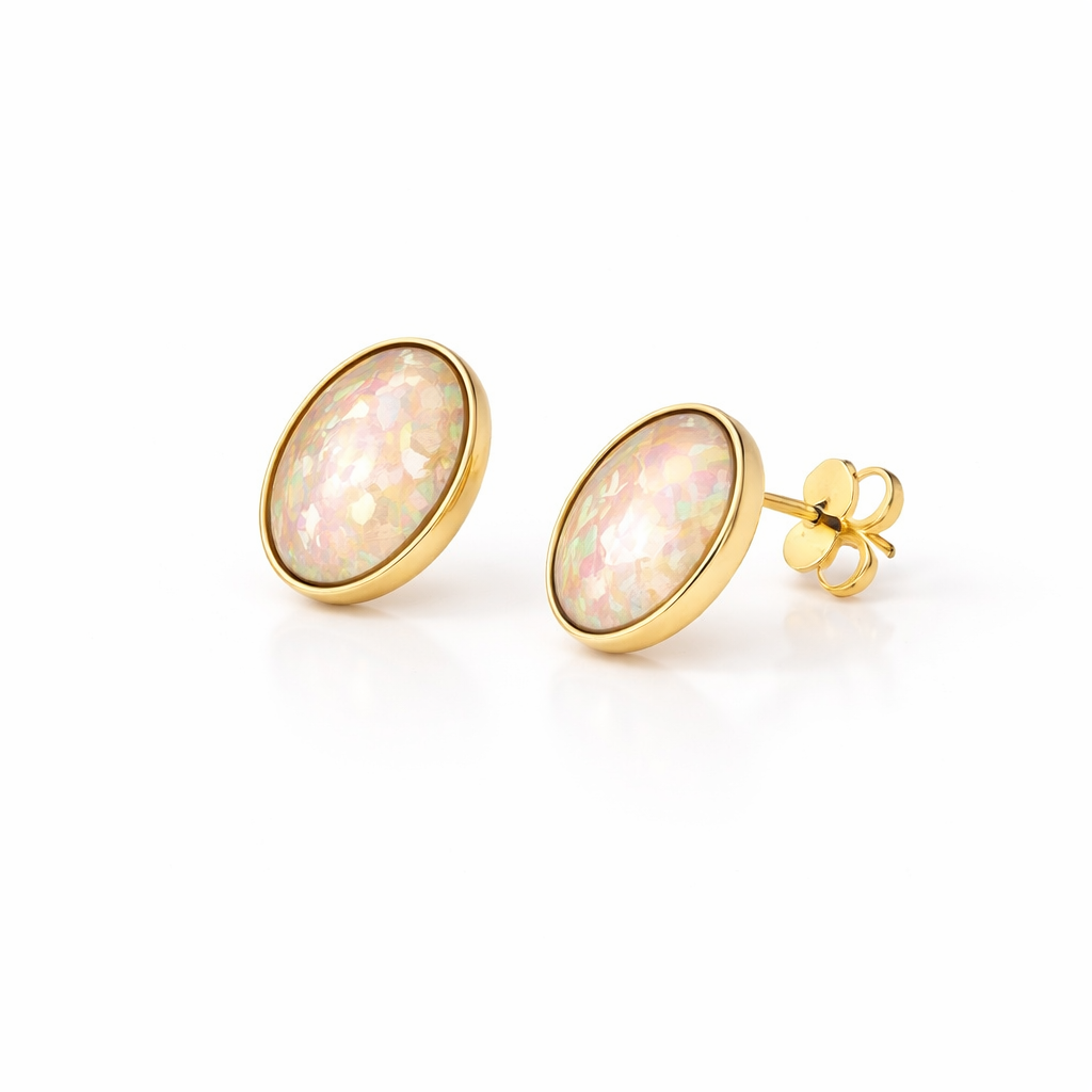 PureNature Ornaments Ocean Light Shell Stud Earrings and Necklace Set