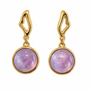 Colours of Brazil Serenity Drop Frame Earrings featuring Amethyst, Blue Royal Quartz, Mother of Pearl and Labradorite stones in an elegant 18k gold plated setting.