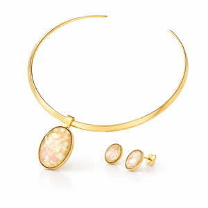 PureNature Ornaments Ocean Light Shell Stud Earrings and Necklace Set